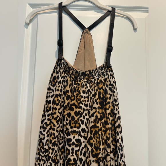Rachel Zoe Silk leopard print maxi dress with leather straps - Picture 4 of 9